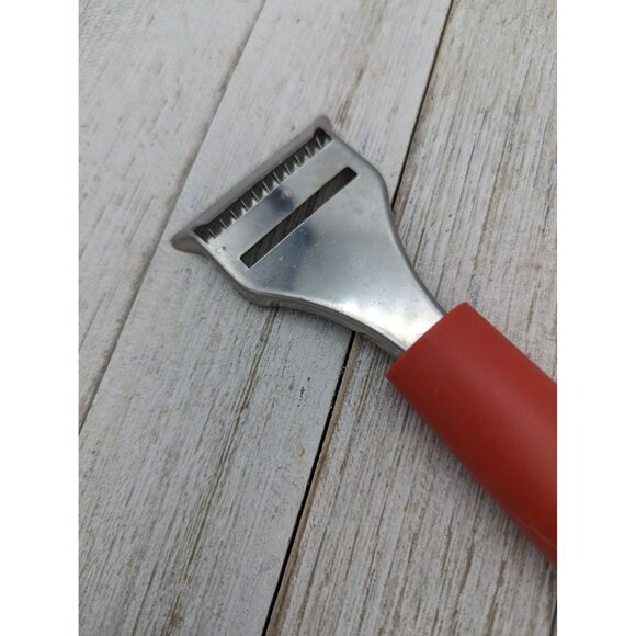 Multipurpose Food Garnishing Tool 6 3/4" Red Handle Melon Chocolate - Picture 3 of 6